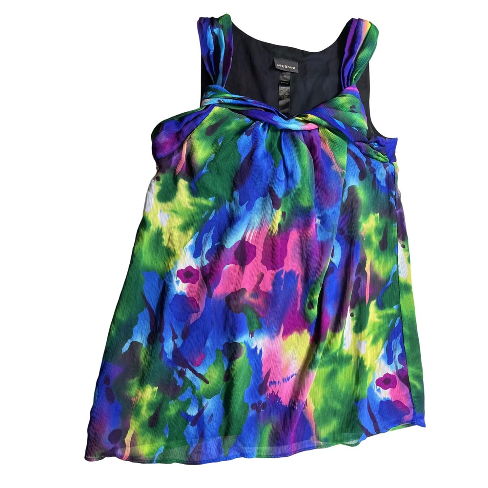 Lane Bryant Womens Size 20‎ Sleeveless Chiffon Dress Multicolor Floral Plus Size